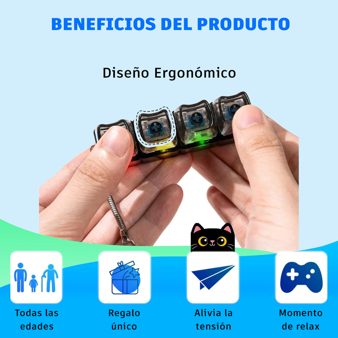 Llavero Mini Teclado Antiestrés